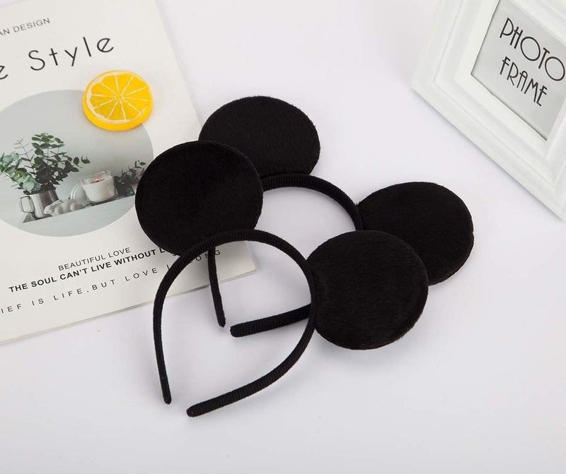 FANYITY Mouse Ears Headbands Sequin Hair Band for Girls Women Boys Party, 2 Pieces (BLack) - Image 4